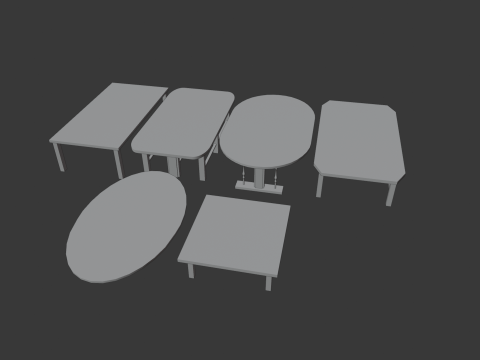 8 REALISTIC TABLES COLLECTION 3D Model