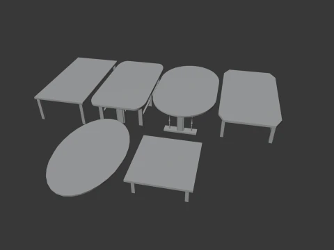 8 REALISTIC TABLES COLLECTION 3D Model