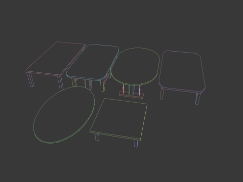 8 REALISTIC TABLES COLLECTION 3D Model