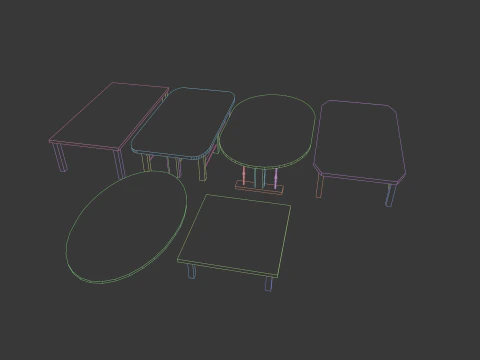 8 REALISTIC TABLES COLLECTION 3D Model