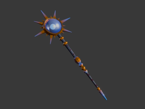 LOWPOLY MAGIC STAFF 3D Model