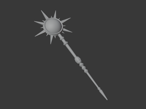 LOWPOLY MAGIC STAFF 3D Model