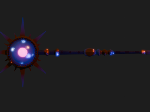 LOWPOLY MAGIC STAFF 3D Model