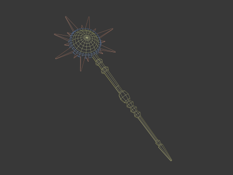 LOWPOLY MAGIC STAFF 3D Model