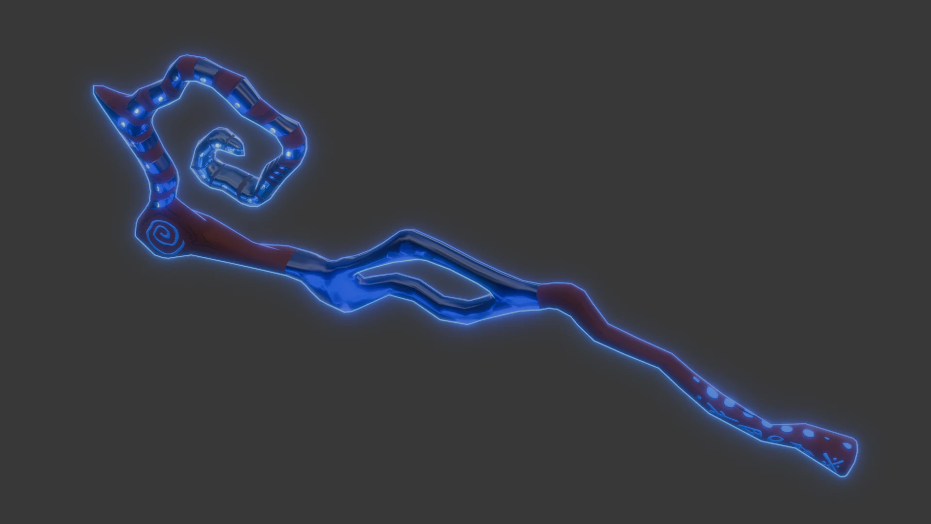 LOWPOLY MAGIC WOODEN STICK 3D Model .c4d .max .obj .3ds .fbx .stl .blend 
