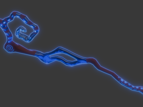 LOWPOLY MAGIC WOODEN STICK 3D Model