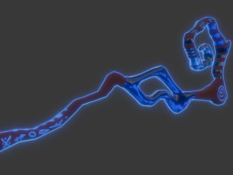 LOWPOLY MAGIC WOODEN STICK 3D Model