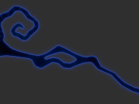 LOWPOLY MAGIC WOODEN STICK 3D Model