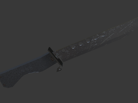 JAPANESE LOWPOLY DAMAGED KNIFE Modello 3D