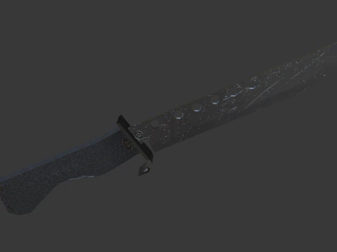 JAPANESE LOWPOLY DAMAGED KNIFE 3D Model