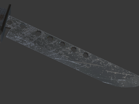 JAPANESE LOWPOLY DAMAGED KNIFE Modello 3D