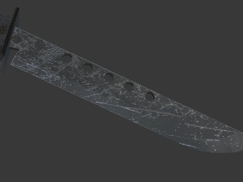 JAPANESE LOWPOLY DAMAGED KNIFE 3D Model