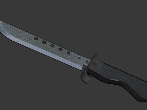 JAPANESE LOWPOLY DAMAGED KNIFE Modello 3D