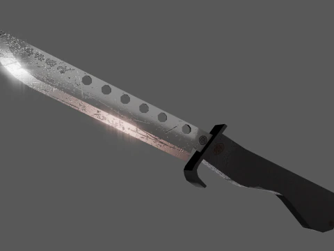 JAPANESE LOWPOLY DAMAGED KNIFE 3D Model
