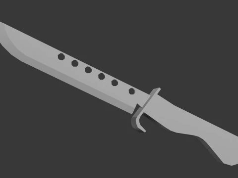 JAPANESE LOWPOLY DAMAGED KNIFE 3D Model