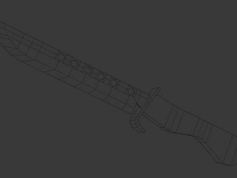 JAPANESE LOWPOLY DAMAGED KNIFE Modello 3D