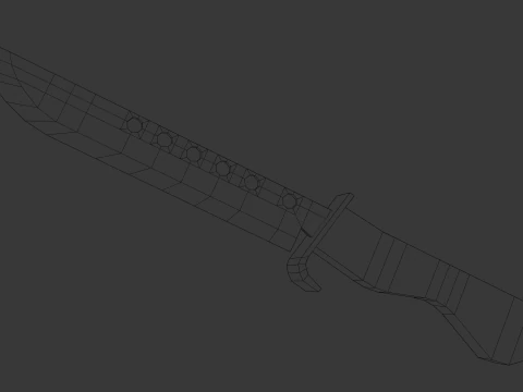 JAPANESE LOWPOLY DAMAGED KNIFE 3D Model