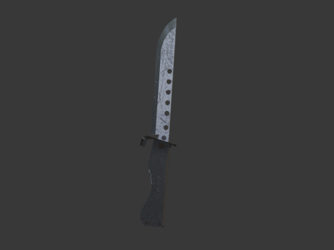 JAPANESE LOWPOLY DAMAGED KNIFE Modello 3D