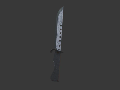 JAPANESE LOWPOLY DAMAGED KNIFE 3D Model