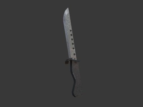 JAPANESE LOWPOLY DAMAGED KNIFE Modello 3D