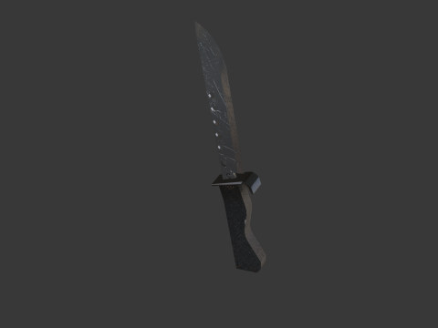 JAPANESE LOWPOLY DAMAGED KNIFE Modello 3D