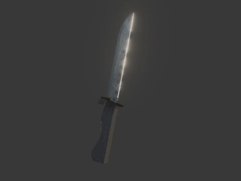 JAPANESE LOWPOLY DAMAGED KNIFE 3D Model