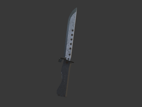 JAPANESE LOWPOLY DAMAGED KNIFE Modello 3D