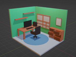 Computer Room Basic Model 3D Print Models