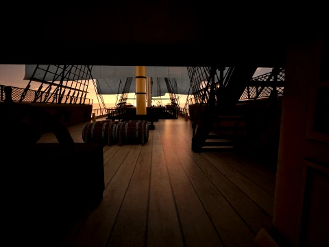 Historic HMS Victory Wooden Warship PBR High Detail 3D Model