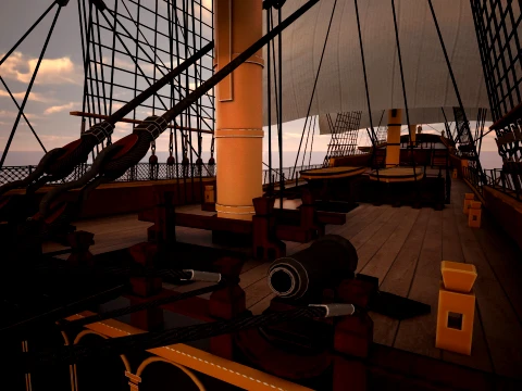 Historic HMS Victory Wooden Warship PBR High Detail 3D Model