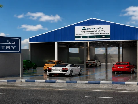 Kfz-technisches Inspektionszentrum, Fahrzeuginspektionsstation 3D Modell