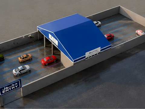 Automotive Technical Inspection Center Vehicle Inspection Station 3D Model