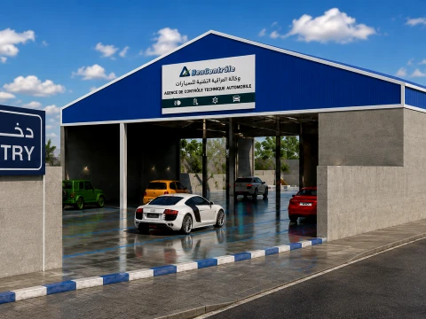 Automotive Technical Inspection Center Vehicle Inspection Station 3D Model