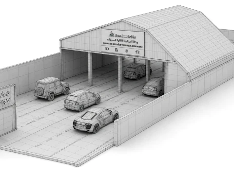 Automotive Technical Inspection Center Vehicle Inspection Station 3D Model