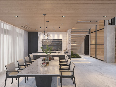 Modern Contemporary Living Interior 3D Model