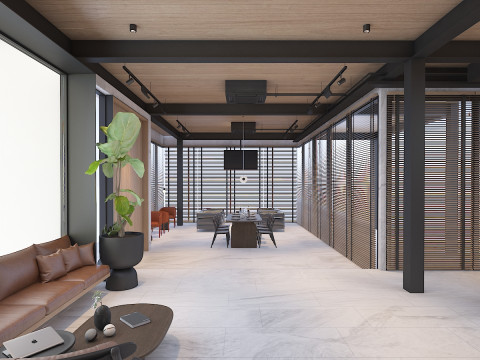 Nowoczesne współczesne wnętrze jadalni Model 3D