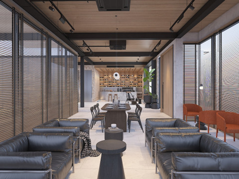 Nowoczesne współczesne wnętrze jadalni Model 3D