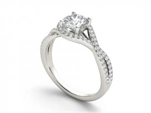 Engagement ring diamond 3D Print Model