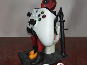 Deadpool Toillet Phone Holder Ready to Print STL Model do druku 3D