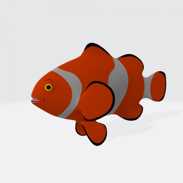 Clown Fish Ready to Print Modello di stampa 3D .c4d .max .obj .3ds .fbx .stl .blend 
