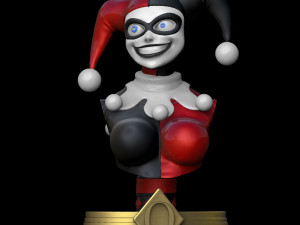 Harley Quinn Bust Ready to Print 3D Print Model