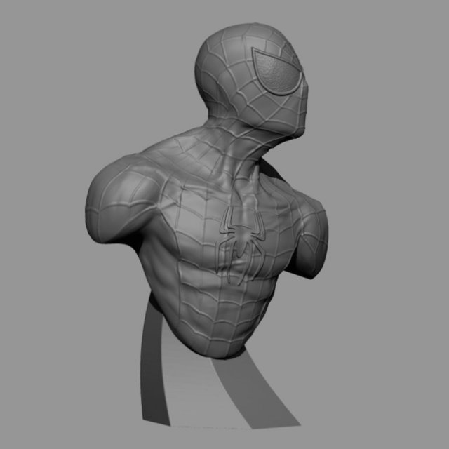 Spiderman Bust Ready to Print Model Cetak 3D .c4d .max .obj .3ds .fbx .stl .blend 