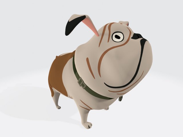 English Bulldog Ready to Print 3D प्रिंट मॉडल .c4d .max .obj .3ds .fbx .stl .blend 