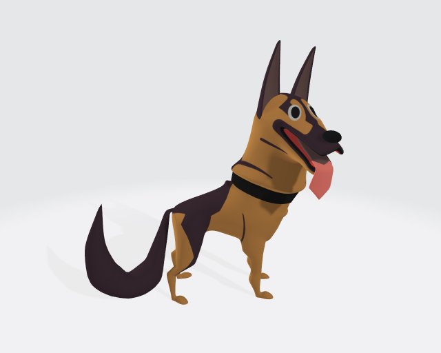 German Shephard Dog Ready to Print 3D 打印模型 .c4d .max .obj .3ds .fbx .stl .blend 