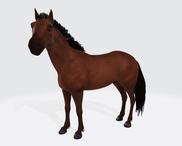 Brown Horse Ready to Print 3D Print Model .c4d .max .obj .3ds .fbx .stl .blend 