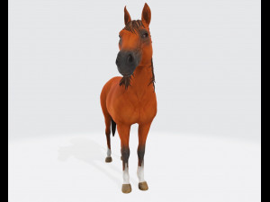 Brown Horse Animal Ready to Print Modèles 3D en vedette