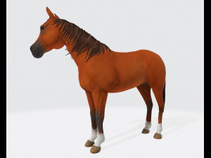 Brown Horse Animal Ready to Print Modèles 3D en vedette