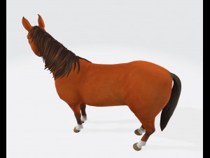Brown Horse Animal Ready to Print Modèles 3D en vedette