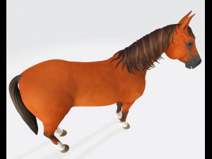 Brown Horse Animal Ready to Print Modèles 3D en vedette