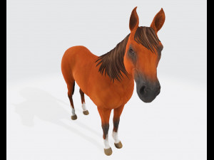 Brown Horse Animal Ready to Print Modèles 3D en vedette